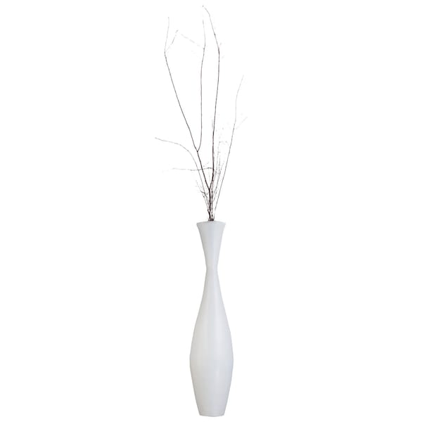 Uniquewise Decorative Contemporary Bamboo Floor Flower Vase for Living Room, Entryway or Dining, 43 Inch White QI004207.L.WT - main